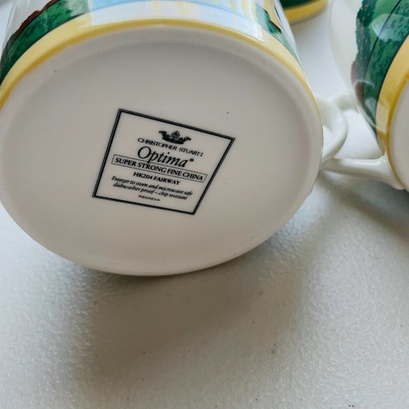 Christopher Stuart Fairway Optima Golf Tea Coffee 4 Cups  Christopher Stuart Optima HK204 Fairway Golfing Tea Coffee Cups Set of 5